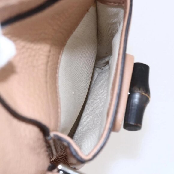 GUCCI Bamboo Backpack Leather Beige Gold 370833 Auth fm4914 - Picture 13 of 16